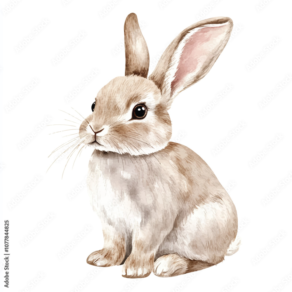 Fototapeta premium cute Rabbit watercolor clipart illustration isolated