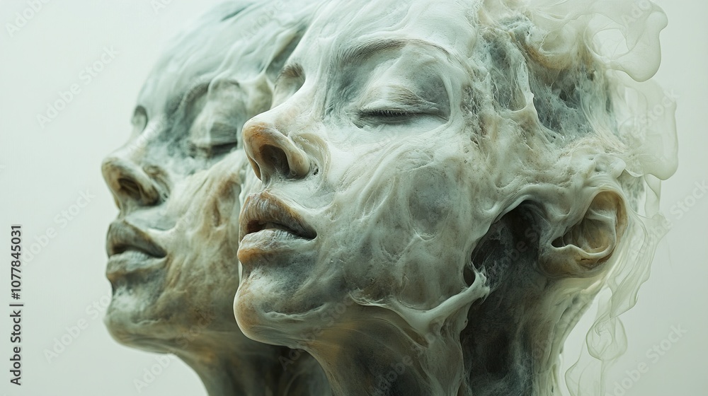 Abstract Portrait of Two Faces in a Dreamlike State Abstract Portrait of Two Faces in a Dreamlike State