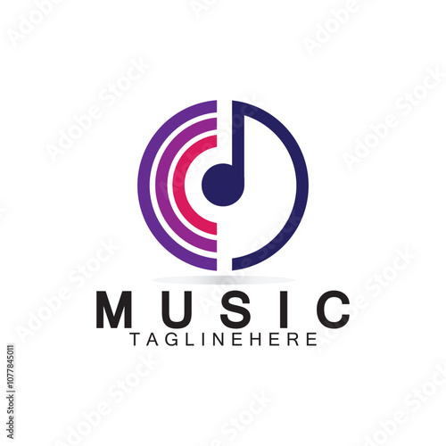 Music vector logo illustration design template