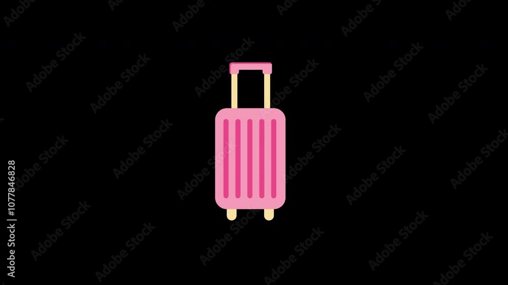 travel luggage bag icon loop Animation video transparent background with alpha channel travel luggage bag icon loop Animation video transparent background with alpha channel