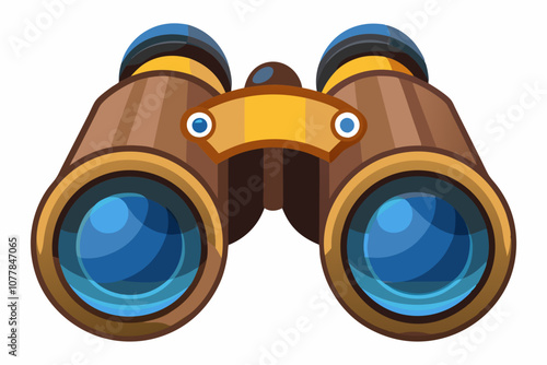 Camping binoculars view flat icon