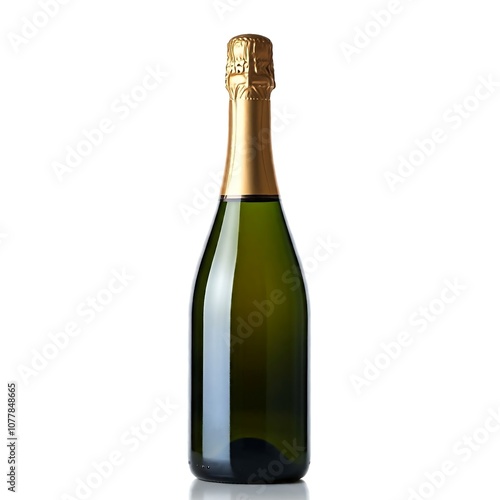 Champange bottle isolated on white background, drink and beverage