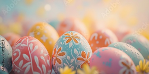 Close-Up of Painted Easter Eggs