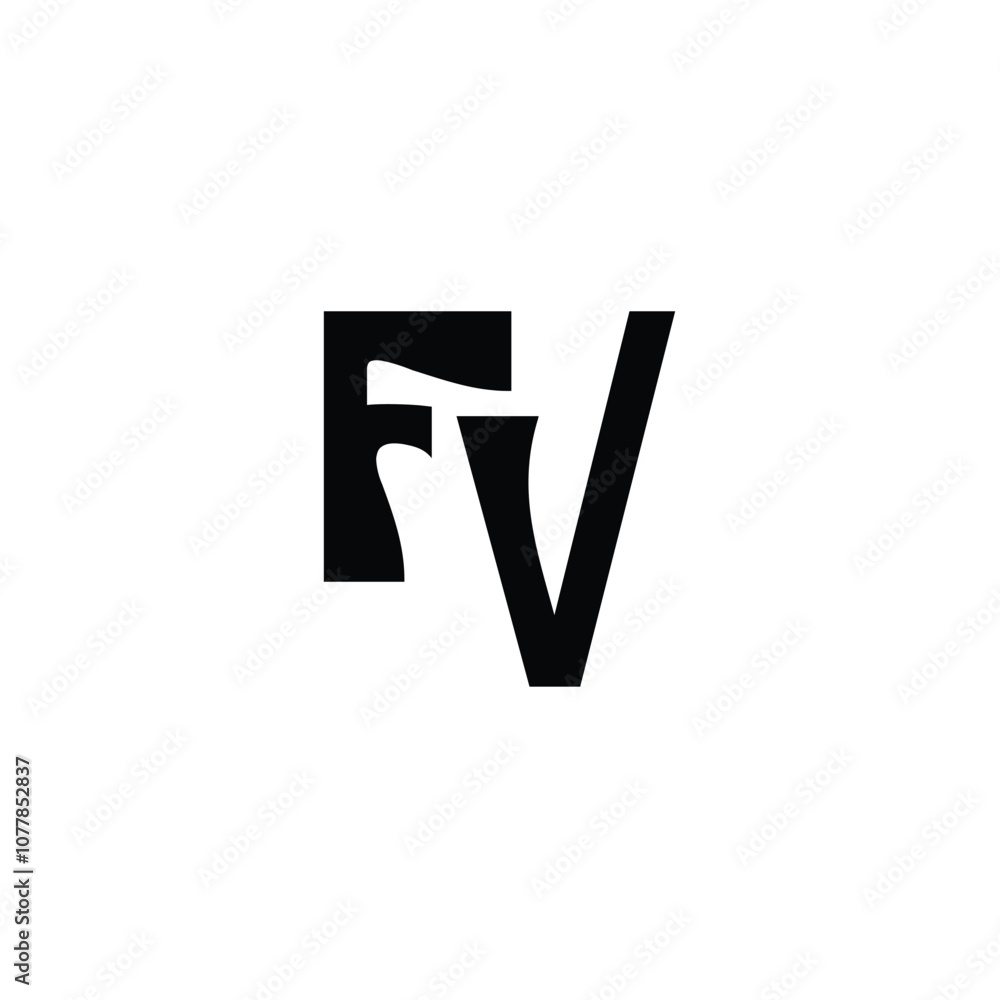 FV monogram logo design letter text name symbol monochrome logotype alphabet character simple logo FV monogram logo design letter text name symbol monochrome logotype alphabet character simple logo