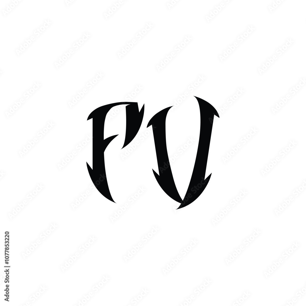 FV monogram logo design letter text name symbol monochrome logotype alphabet character simple logo