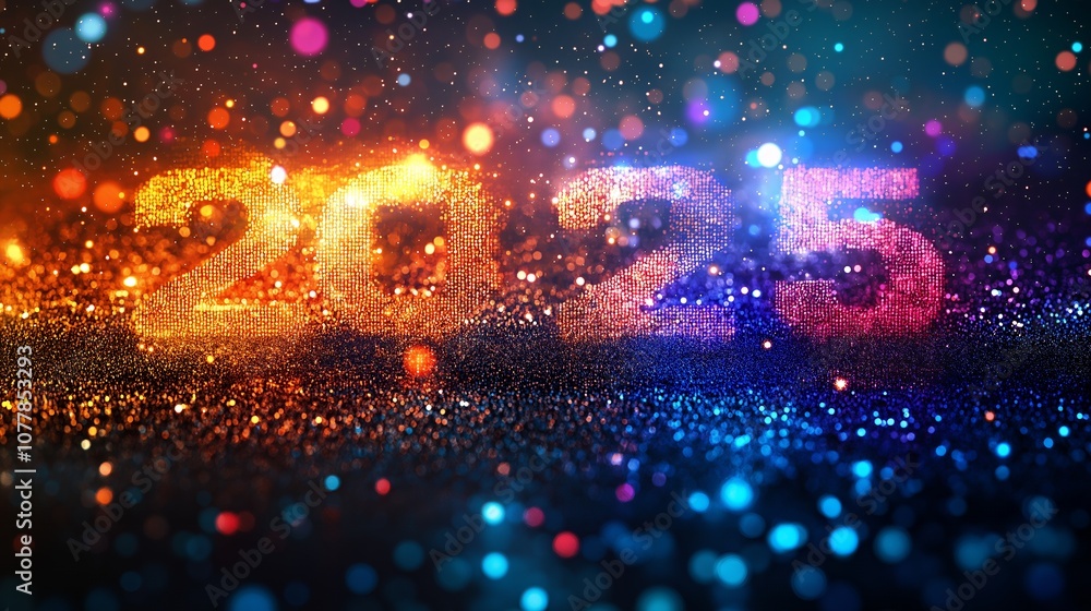 Fototapeta premium Sparkling 2025 New Year Celebration.