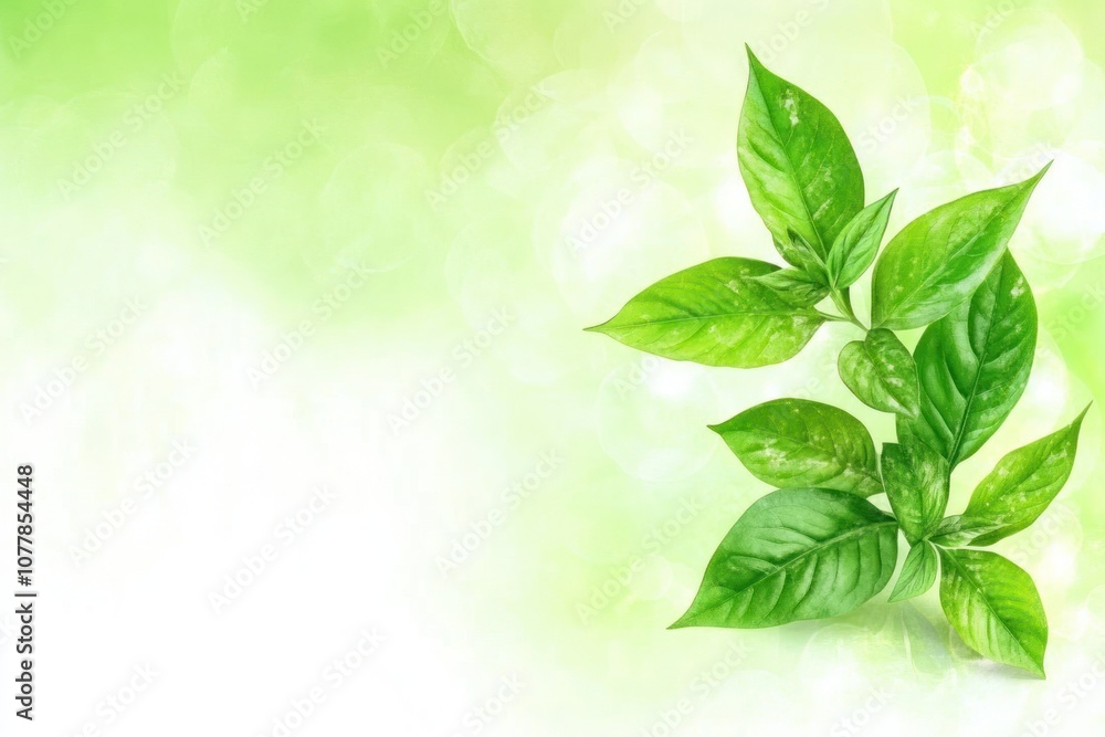 Obraz premium A vibrant arrangement of green leaves on a soft, blurred background, symbolizing nature.