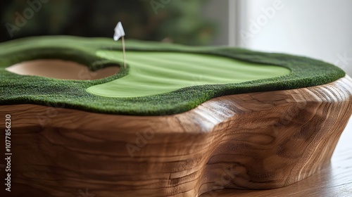 Miniature Golf Course on a Wooden Base photo