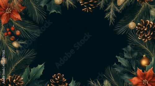 New Year and Christmas vector vertical frame for text and photo. Background for diplomas, cards, invitations, certificates