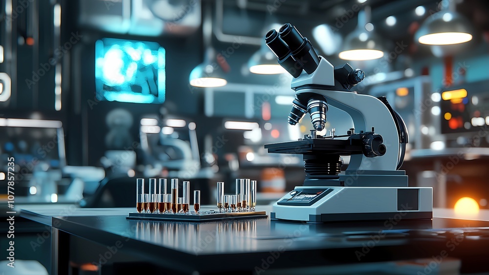Fototapeta premium Precision laboratory microscopy equipment