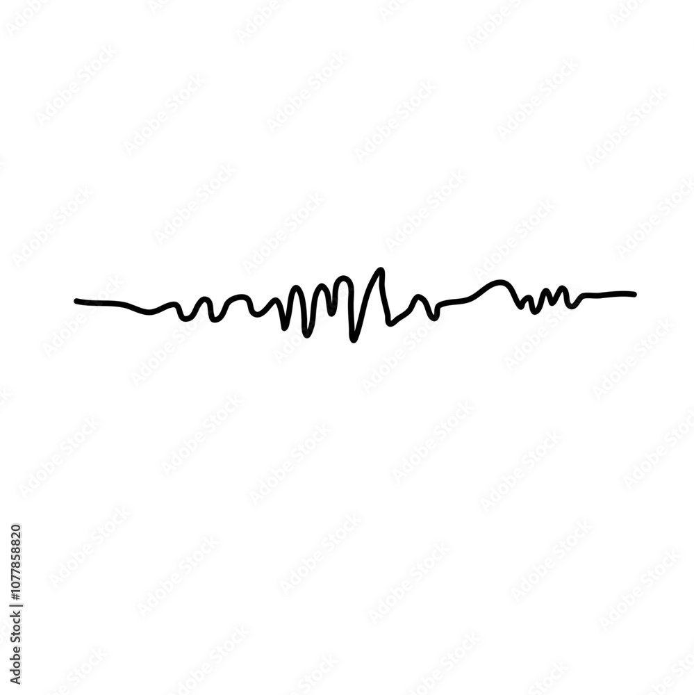 Continuous lines heart beats drawing. Wave pulse Cardiogram Continuous lines heart beats drawing. Wave pulse Cardiogram