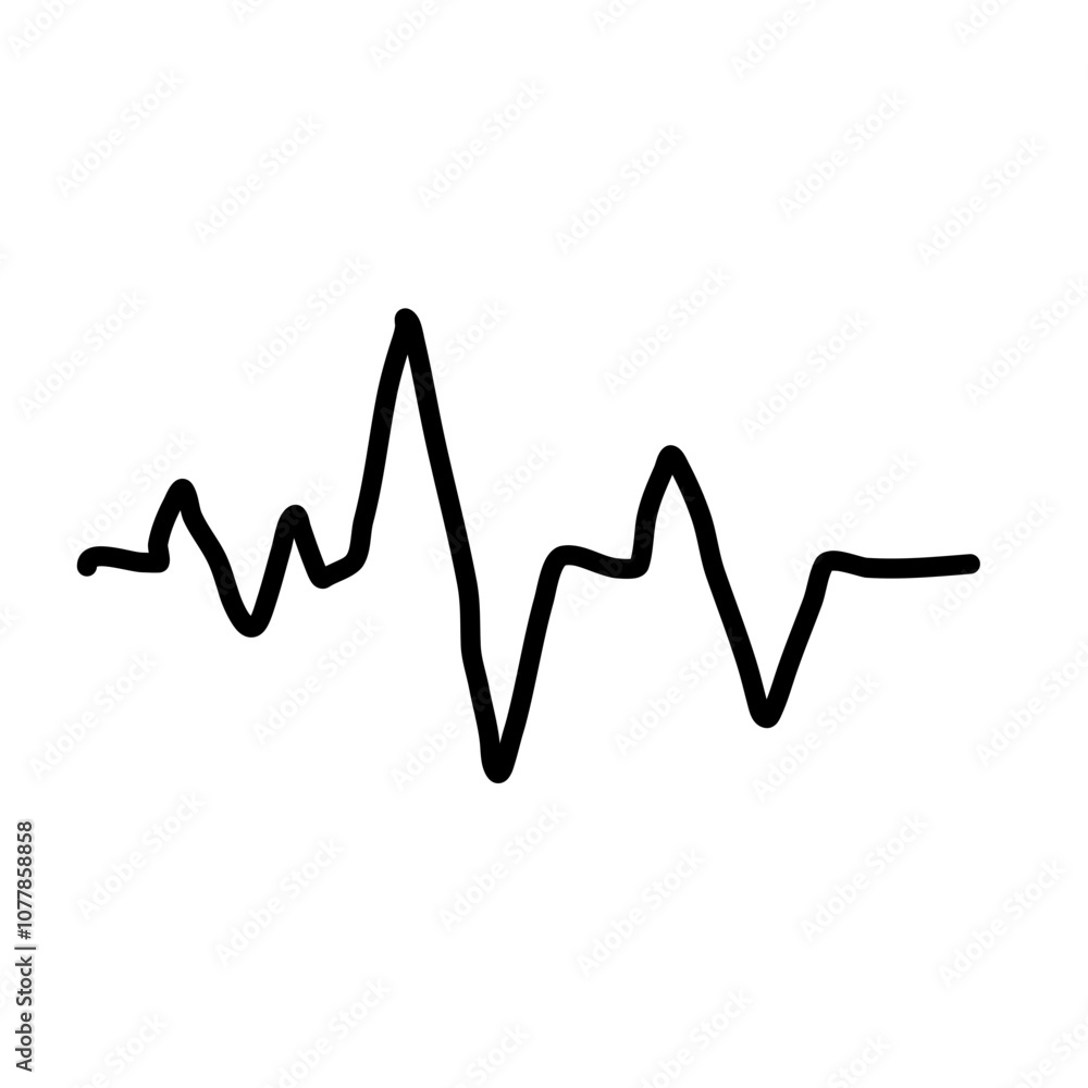 Continuous lines heart beats drawing. Wave pulse Cardiogram Continuous lines heart beats drawing. Wave pulse Cardiogram