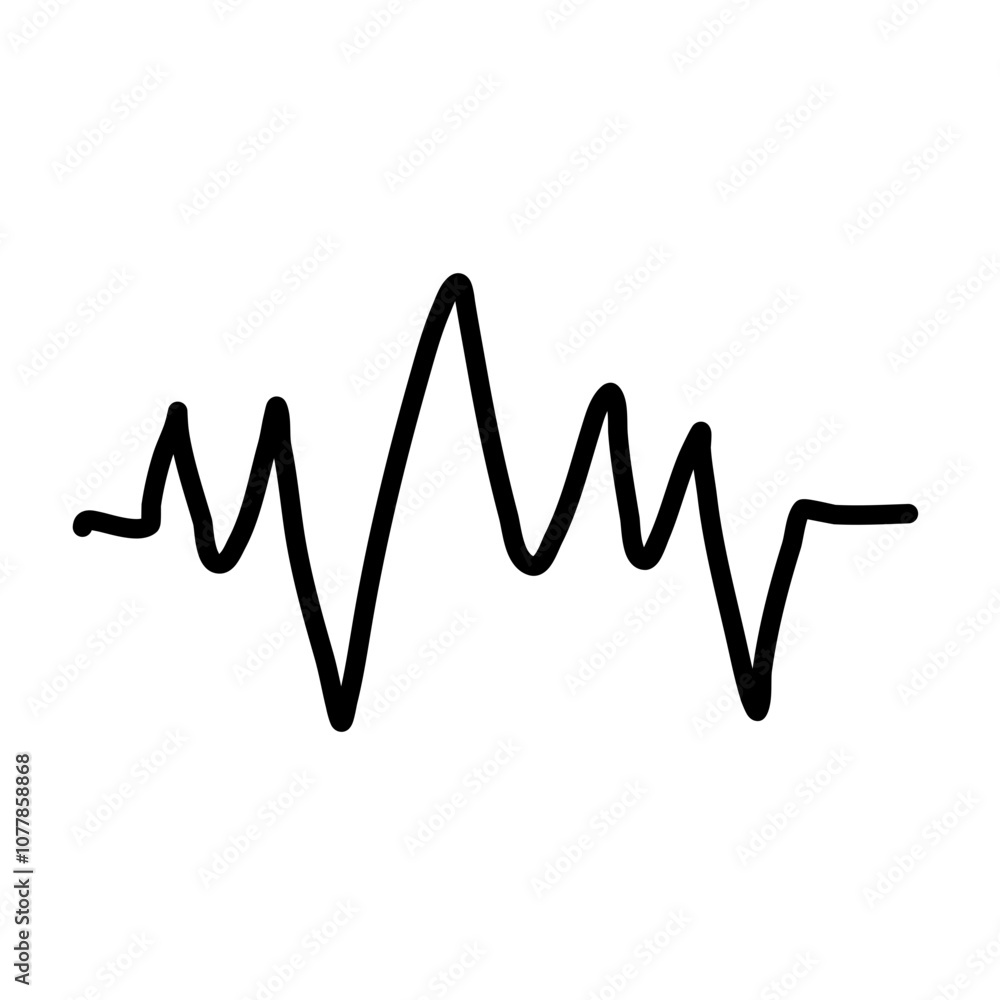 Continuous lines heart beats drawing. Wave pulse Cardiogram Continuous lines heart beats drawing. Wave pulse Cardiogram