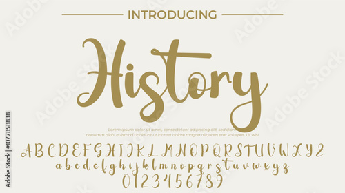 History Font Stylish brush painted an uppercase vector letters, alphabet, typeface