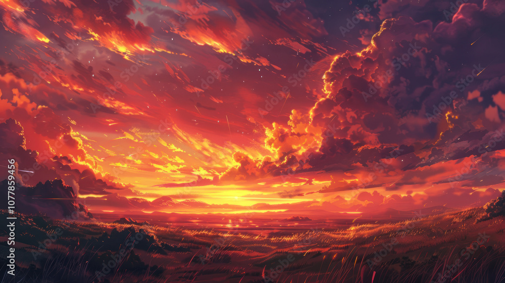 A breathtaking sunset with vivid orange and pink hues spreading across the sky, casting a warm glow over the landscape. A breathtaking sunset with vivid orange and pink hues spreading across the sky, casting a warm glow over the landscape.