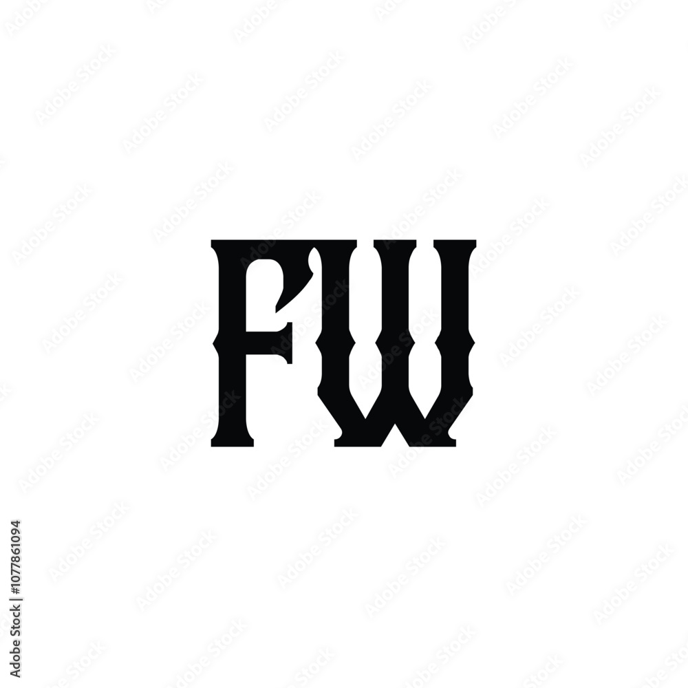 FW monogram logo design letter text name symbol monochrome logotype alphabet character simple logo FW monogram logo design letter text name symbol monochrome logotype alphabet character simple logo