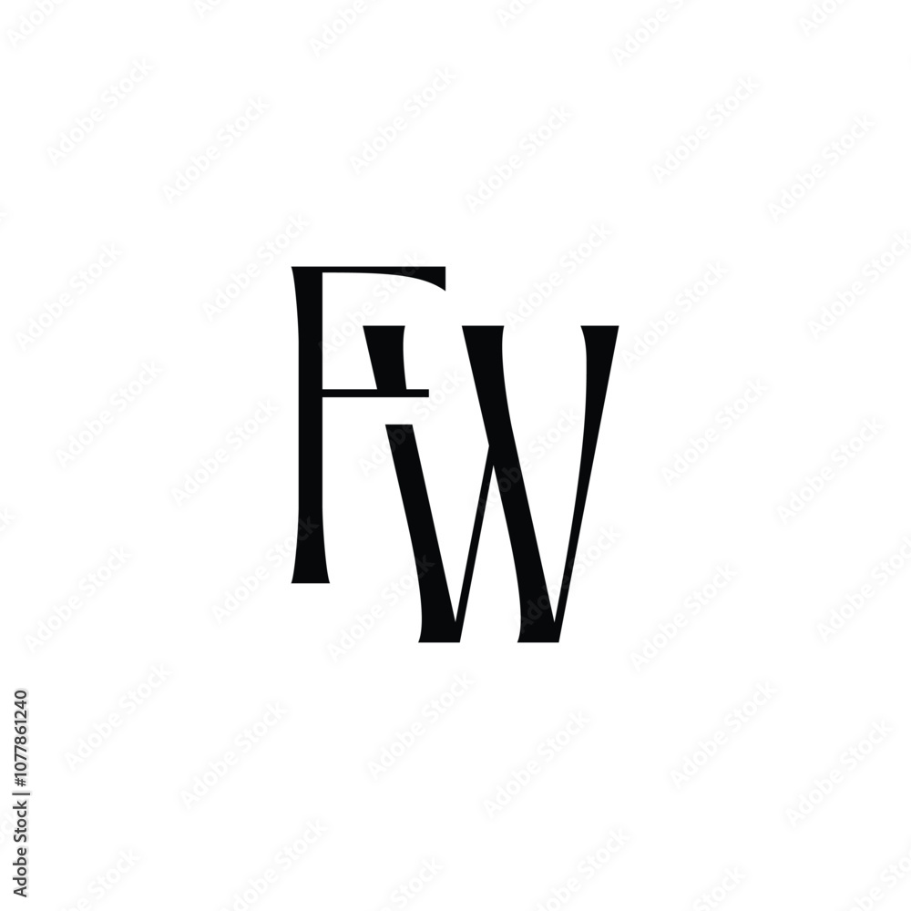 FW monogram logo design letter text name symbol monochrome logotype alphabet character simple logo FW monogram logo design letter text name symbol monochrome logotype alphabet character simple logo