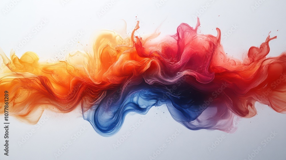 Abstract colorful paint swirls in water, creating a dynamic and vibrant composition. Abstract colorful paint swirls in water, creating a dynamic and vibrant composition.