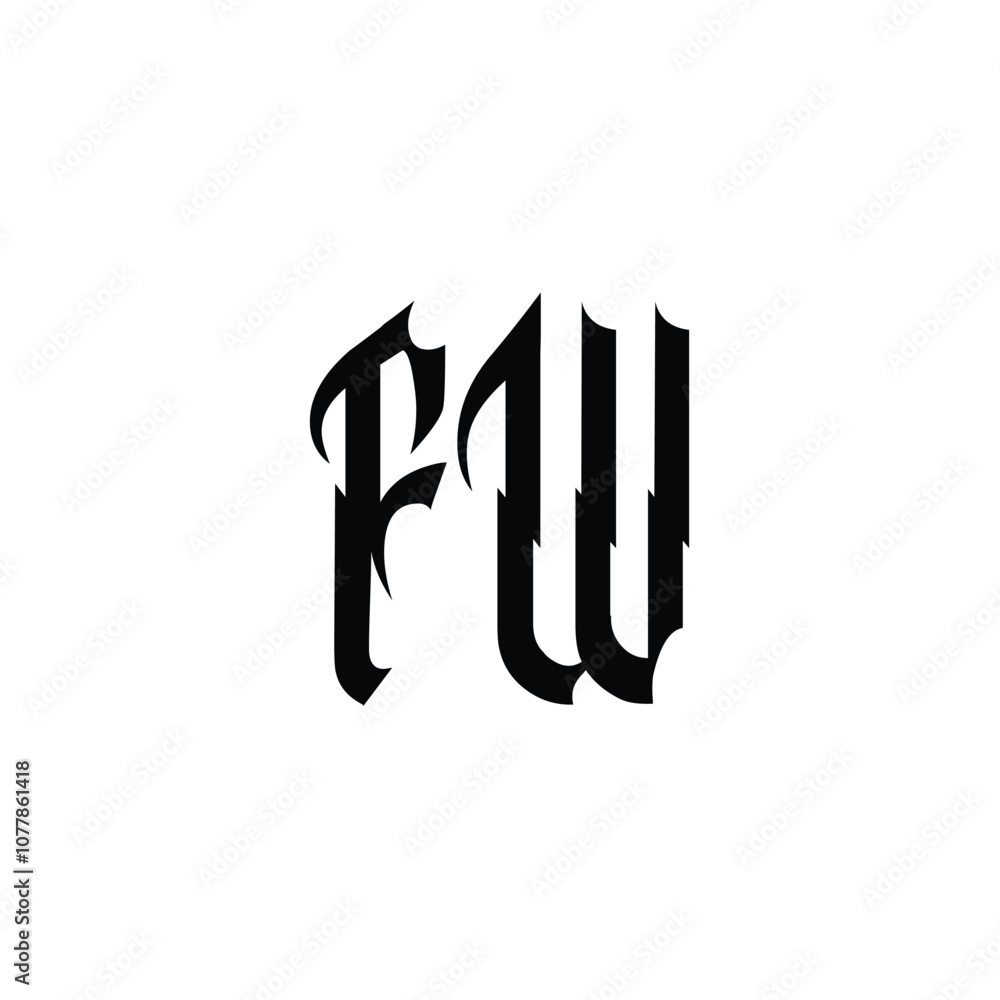 FW monogram logo design letter text name symbol monochrome logotype alphabet character simple logo FW monogram logo design letter text name symbol monochrome logotype alphabet character simple logo