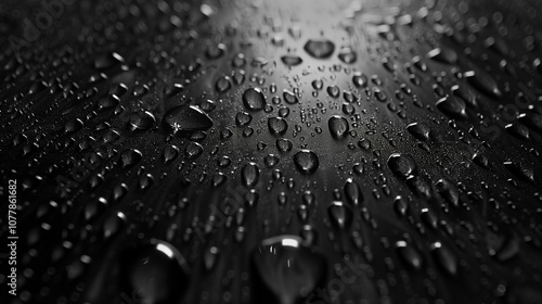 Water droplets on dark cover background. Water droplets concept