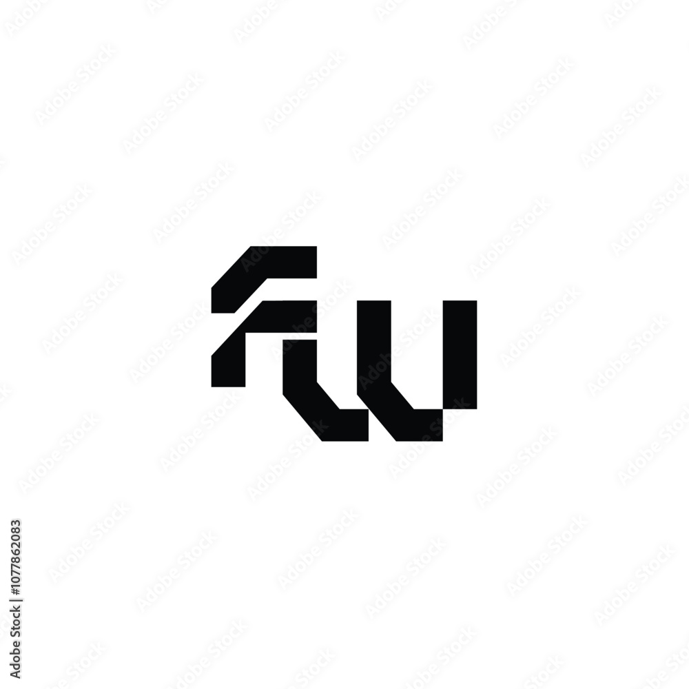 Fototapeta premium FW monogram logo design letter text name symbol monochrome logotype alphabet character simple logo