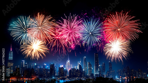 fireworks in the city