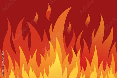 Vector flame in flat style