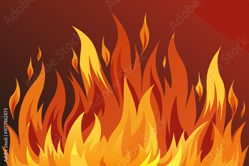 Vector flame in flat style