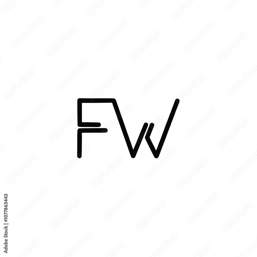 FW monogram logo design letter text name symbol monochrome logotype alphabet character simple logo FW monogram logo design letter text name symbol monochrome logotype alphabet character simple logo