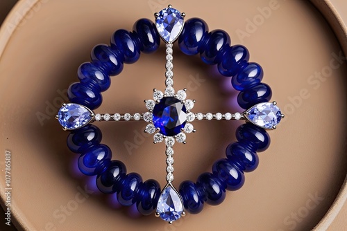 Elegant Sapphire Circlet Three Dimensional Art Representation of Luxury and Nobility