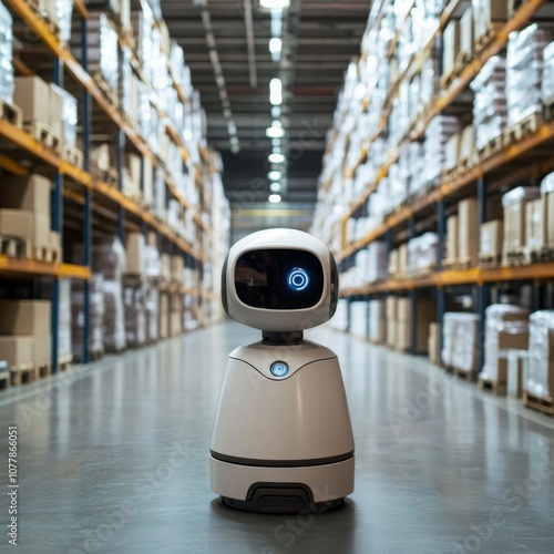 Wallpaper Mural Autonomous Robot in a Warehouse Aisle Torontodigital.ca
