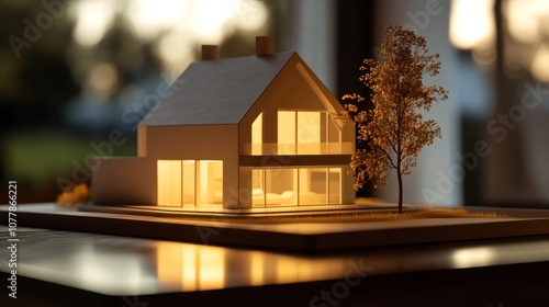 Wallpaper Mural Illuminated House Model Torontodigital.ca