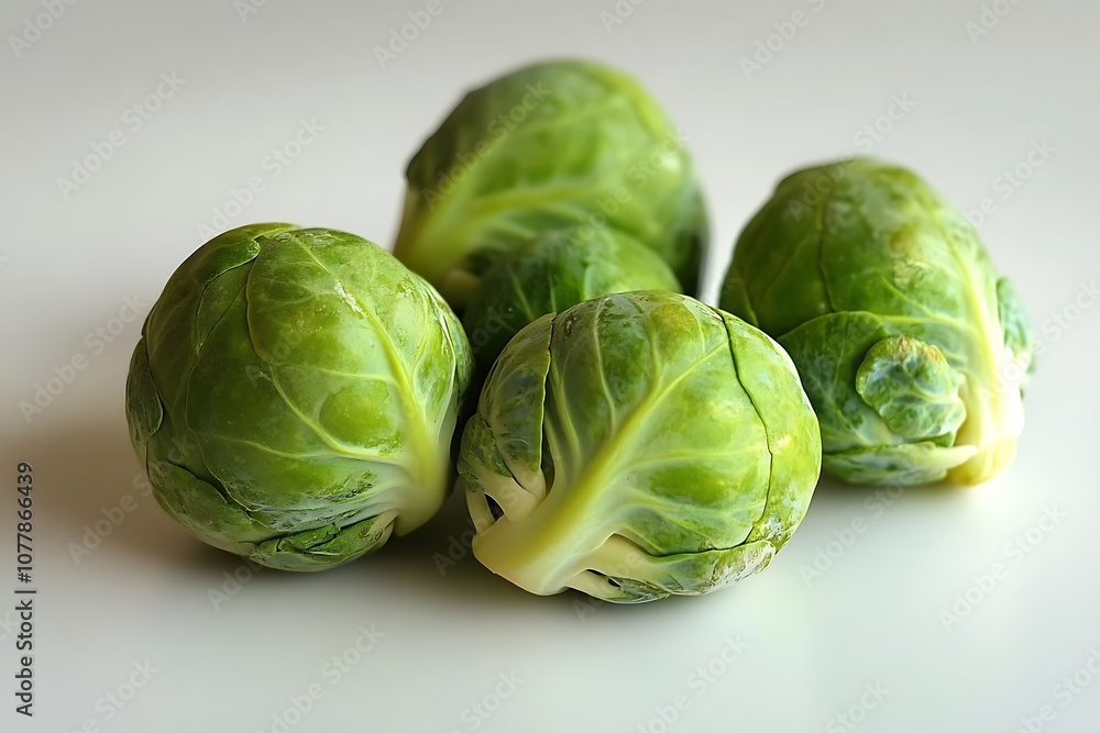 Brussel Sprouts isolated on a white background, close up Brussel Sprouts isolated on a white background, close up