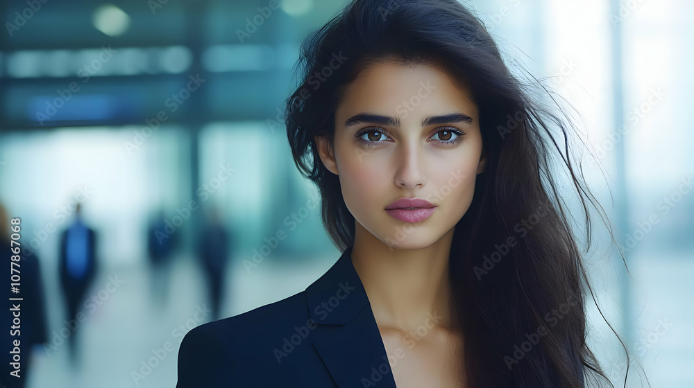 Naklejka premium Portrait of a Woman in a Suit - Photo