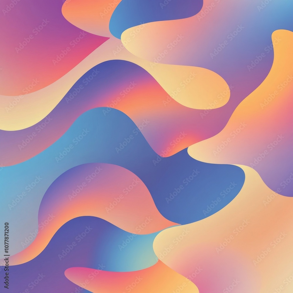 Abstract Gradient Background with Wavy Shapes Abstract Gradient Background with Wavy Shapes
