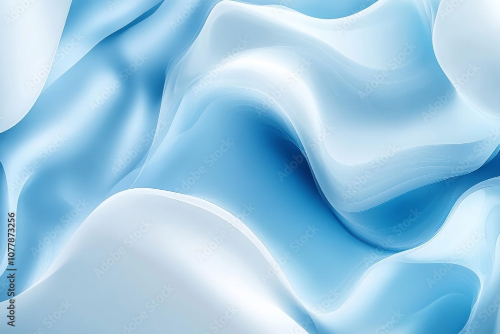 Fototapeta premium Abstract Blue and White Swirling Liquid Background