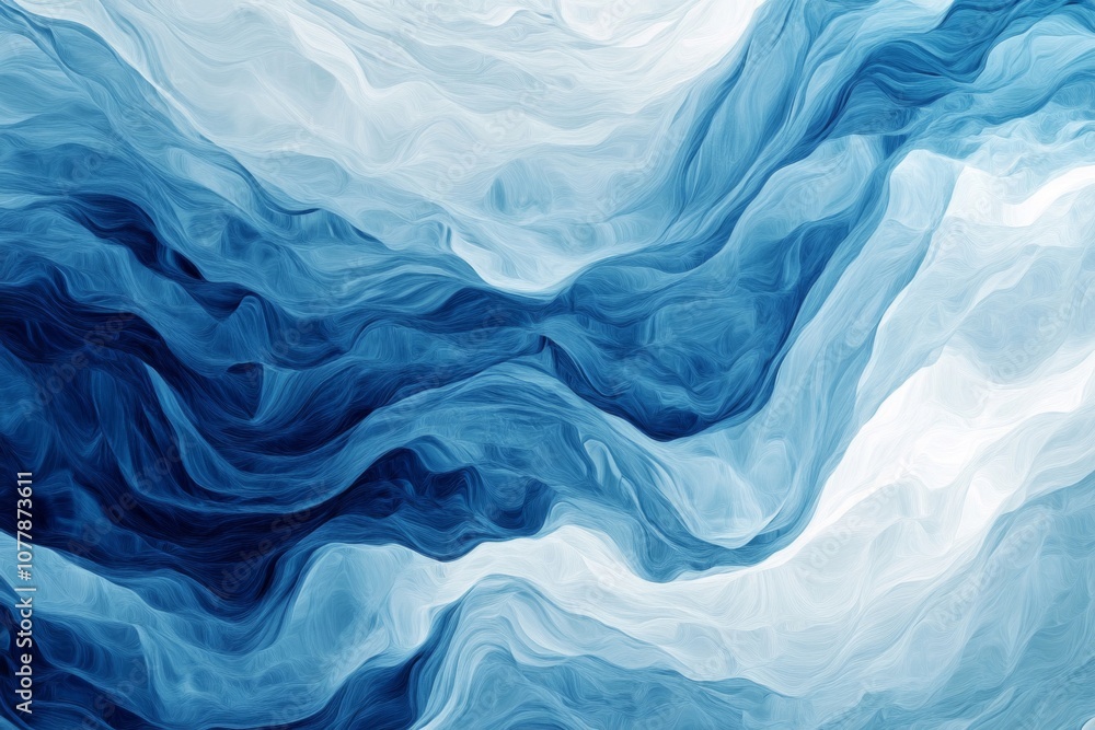 Obraz premium Abstract Swirling Blue and White Pattern