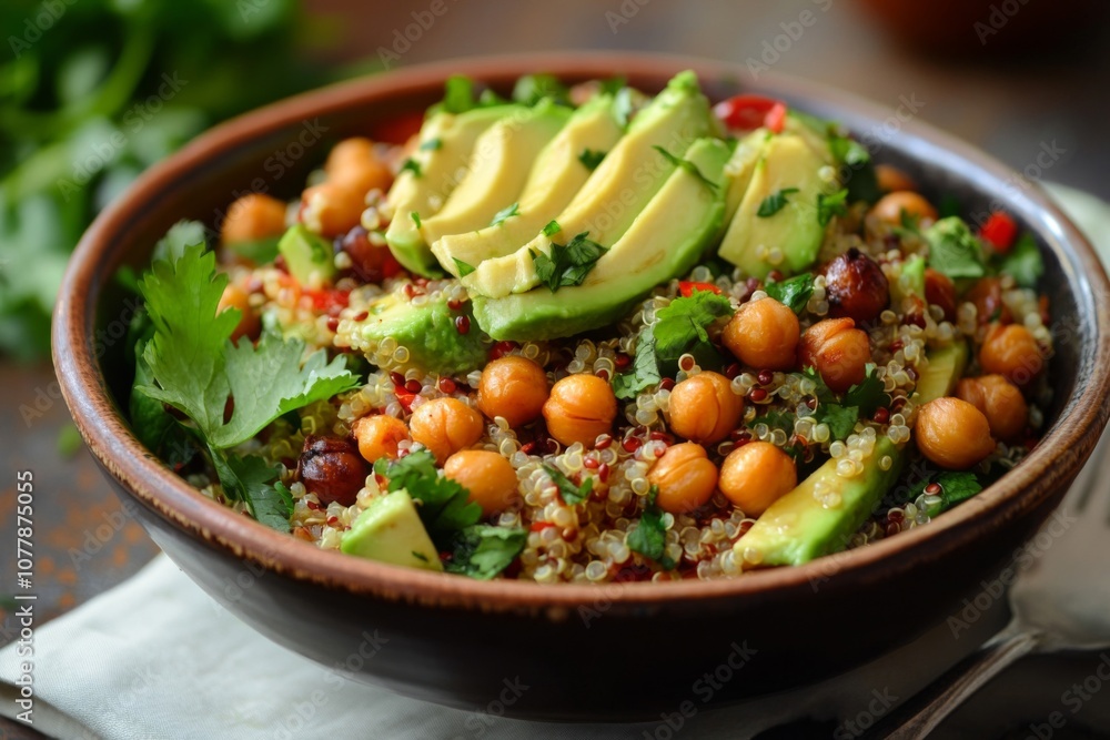 Quinoa Salad with Avocado, Chickpeas, and Cilantro Quinoa Salad with Avocado, Chickpeas, and Cilantro