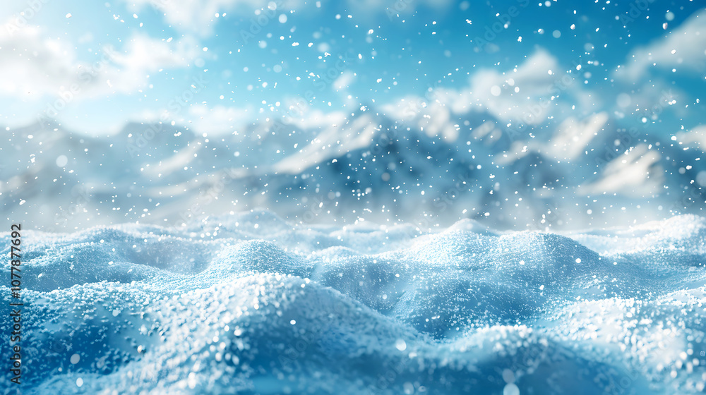 Soft Snowfall Over Rolling Snowy Landscape Soft Snowfall Over Rolling Snowy Landscape