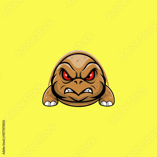 Vector graphic of an illustration of a Turtle Mascot with an Angry expression. This vector is perfect for wallpaper, name identity, cover, decoration, template, business, t-shirt design etc.