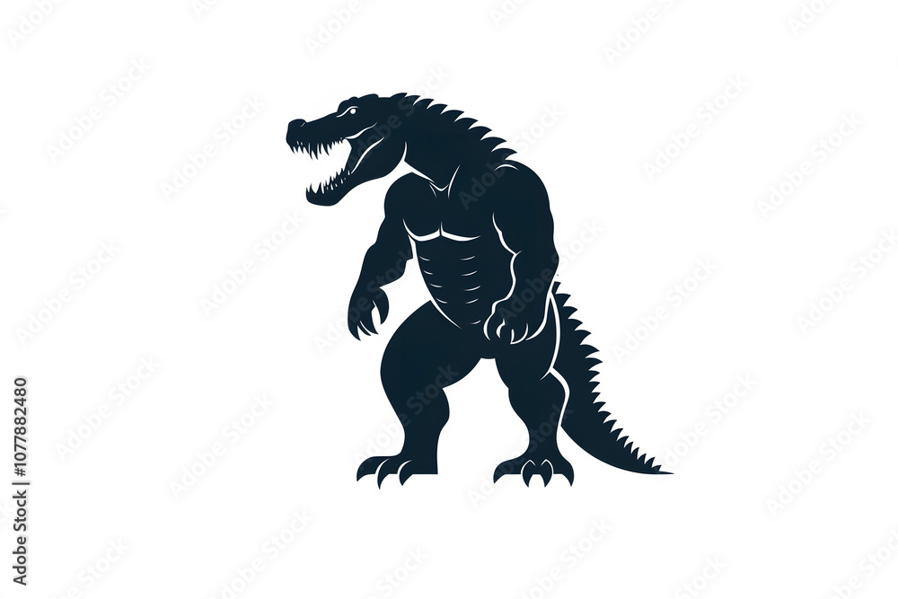 simple minimalist logo of angry muscular crocodile design simple minimalist logo of angry muscular crocodile design
