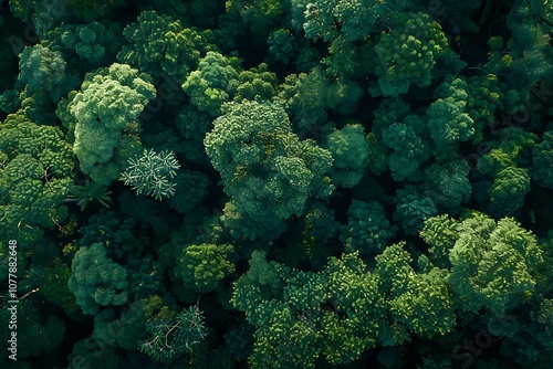 Aerial view of green forest.