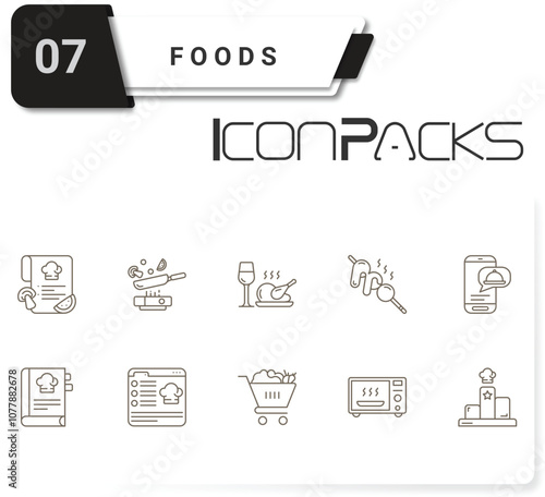 Editable Foods Icon Pack P01