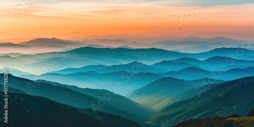 A peaceful sunset over remote mountains, with soft light illuminating the landscape as the day fades.