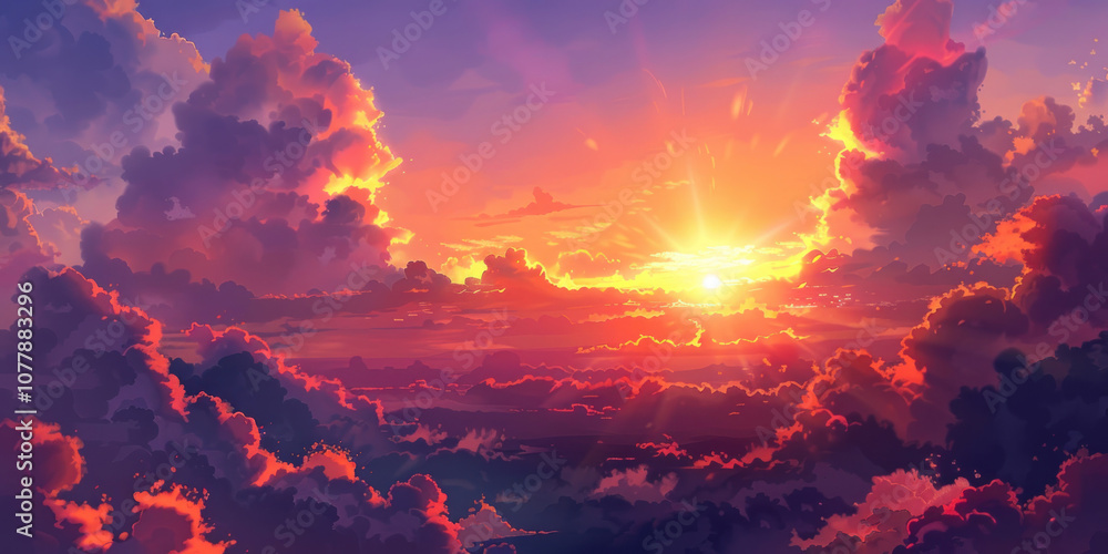 A peaceful sunset with soft, scattered clouds glowing in the warm light of the setting sun. A peaceful sunset with soft, scattered clouds glowing in the warm light of the setting sun.