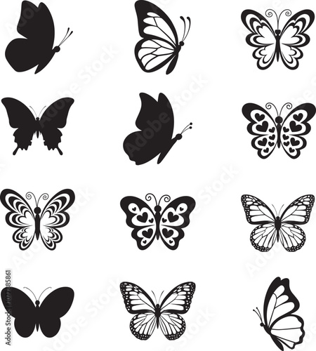 12 Combo butterfly silhouette
