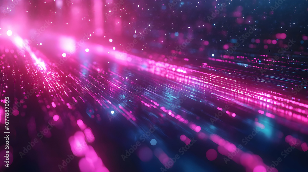 Abstract Background with Pink and Blue Light Streaks and Bokeh Abstract Background with Pink and Blue Light Streaks and Bokeh