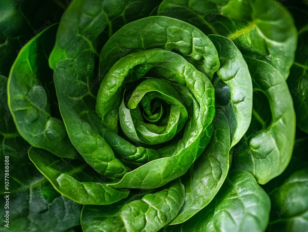 Close-up of a Spiraling Green Leafy Vegetable Close-up of a Spiraling Green Leafy Vegetable