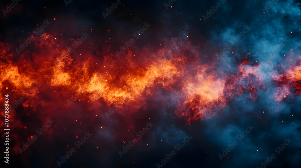 Naklejka premium Abstract Background with Fire and Smoke
