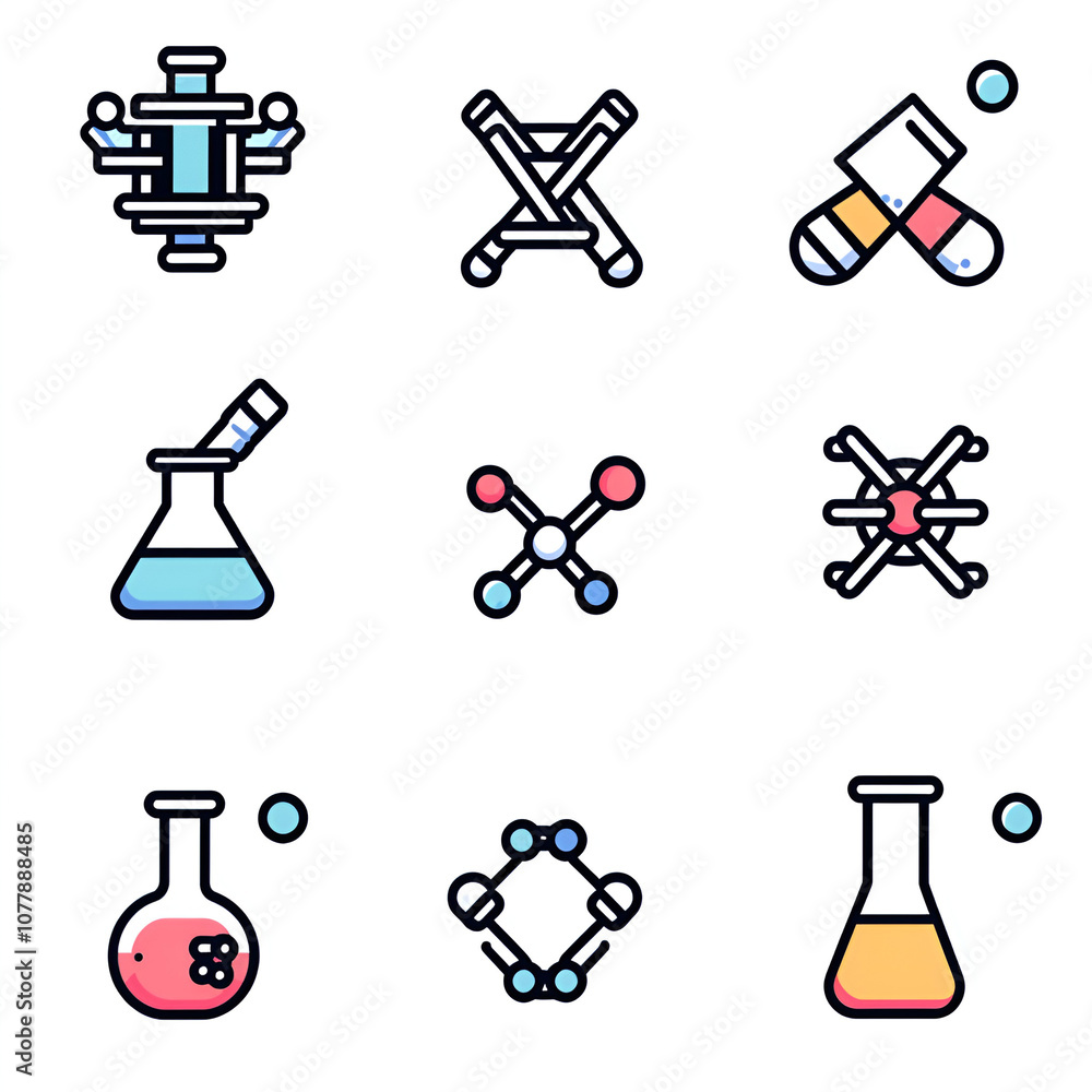 Obraz premium Scientific Icon Set